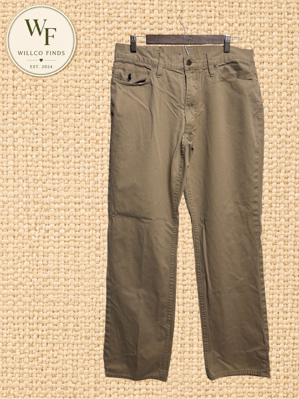 Polo Ralph Lauren Men’s Khaki Chino Pants 33x30 100% Cotton Classic Fit Tan